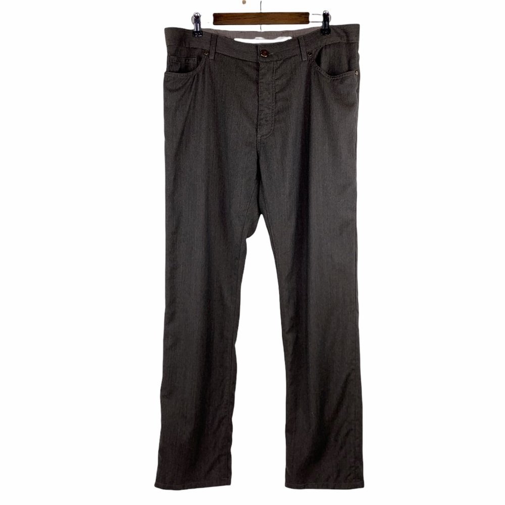 Ermenegildo Zegna Straight Leg Gray Wool Italian Dress Pants Size 40 x 32 FLAW